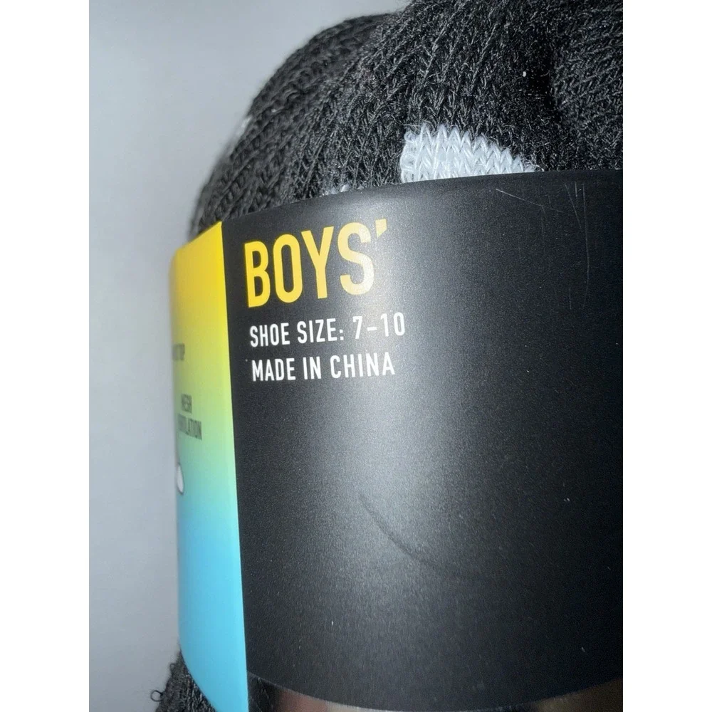 LEG3ND Boys 12 Pack Socks Athletic Quarter 7-10 Black Cushioned Sport Arch NEW